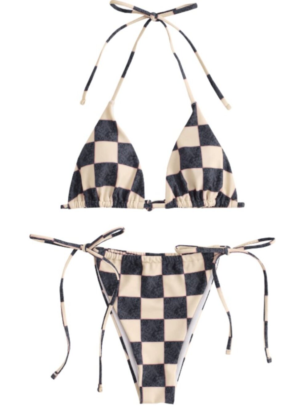 ZAFUL Womens Halter Bikini Sets Triangle 2 Piece Swimsuit High Cut Swimwear